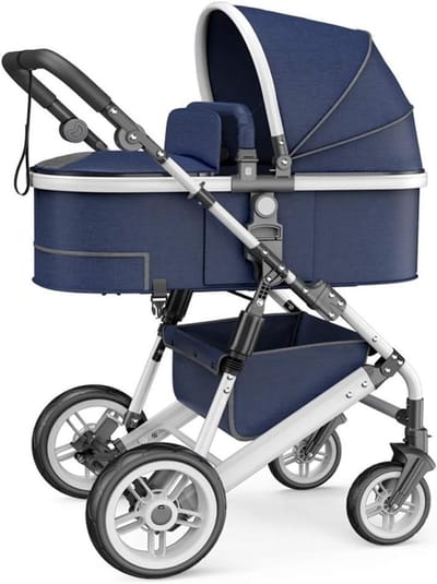 Kinderwagen Compact - Buggy Draagbaar - Comfortabel Reizen - Anti-Shock Veren - 46 x 48 x 120 cm - Blauw