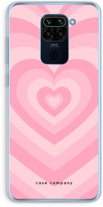 Case Company® - Hoesje geschikt voor Xiaomi Redmi Note 9 hoesje - Hart Roos - Soft Cover Telefoonhoesje - Bescherming aan alle Kanten en Schermrand