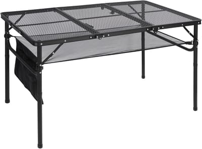 Opvouwbare Grilltafel - Draagbare Tafel - Buiten Koken - In Hoogte Verstelbaar - 112 x 61 x 48 cm - Zwart