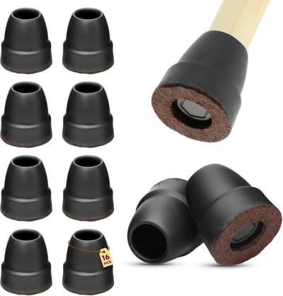 Stoelpootdoppen - Meubelbeschermers - Vloer Beschermen - Antislip Vilt - 16-25 mm - Zwart