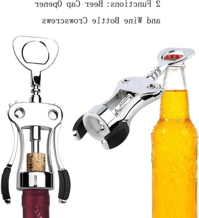 Kurkentrekker - Wijnopener - Premium RVS Fles Opener - Kurkentrekker Klassiek en Hoogwaardig - Klassieke Opener voor Wijn en Bier - Kurkentrekker Wijn