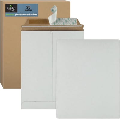Extra Stevige Vezelplaat Enveloppen voor Foto's en Documenten - 22x25 cm - 25 stuks Wit