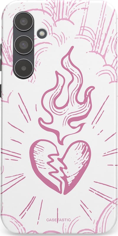 Casetastic Hoesje Geschikt voor Samsung A55 - Stijlvolle Beschermende Duo-layer Case - Roze Liefdesvlam