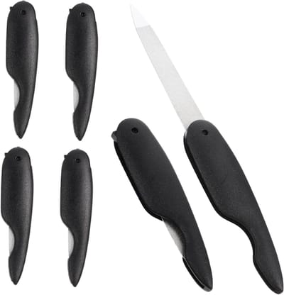 Vouwbare Nagelvijlen Set van 6 - Professionele Nageltools voor Nagelkunst, Buffers en Emory Boards van RVS voor Perfecte Nagels