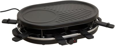 5Five Gourmetstel - 8 personen - 48 x 30 x 12 cm - RVS - zwart - grillplaat / raclette