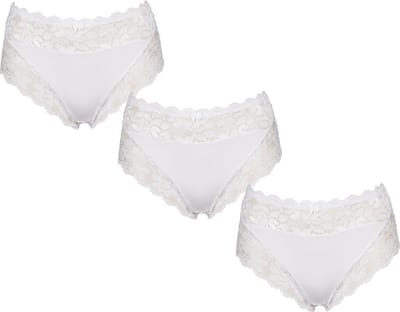 JC 3-Pack Dames tailleslips met kant H805 Wit - maat XXL