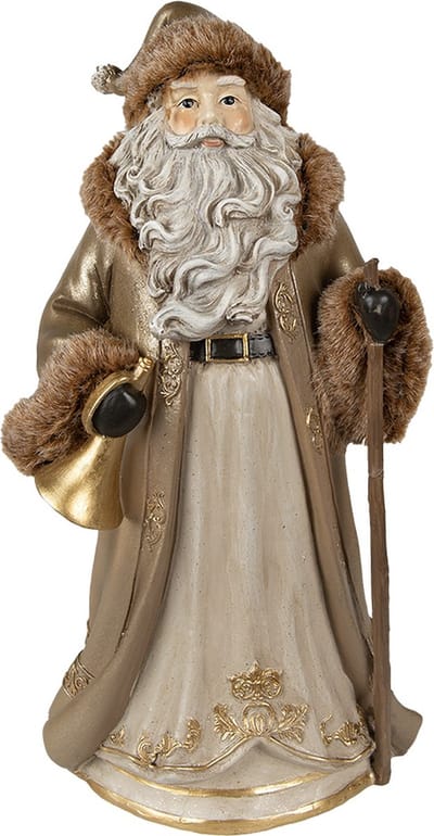 Clayre & Eef Beeld Kerstman 34 cm Bruin Polyresin Kerstfiguren