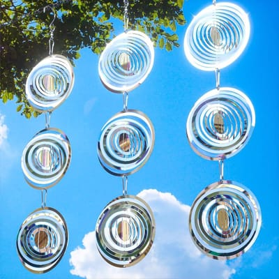 Hanging discs voor vogelbescherming, 3D scarecrow voor buitengebruik, houdt vogels weg van ramen en tuin, ideaal voor balkon en fruitbomen