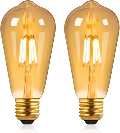 Vintage Edison LED-lampen 6 W (60 W equivalent) ST64 warm wit 2700 K, E27 schroefdraad, ideaal voor sfeervolle verlichting in cafés, bibliotheken en slaapkamers