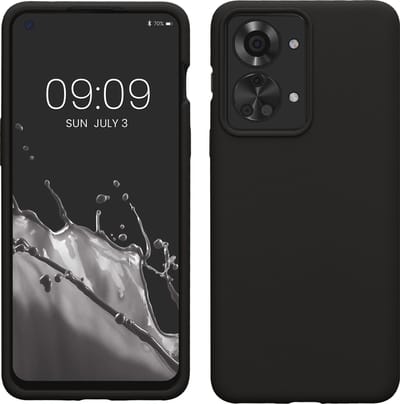 kwmobile telefoonhoesje geschikt voor OnePlus Nord 2T 5G - Hoesje met siliconen coating - Smartphone case in mat zwart