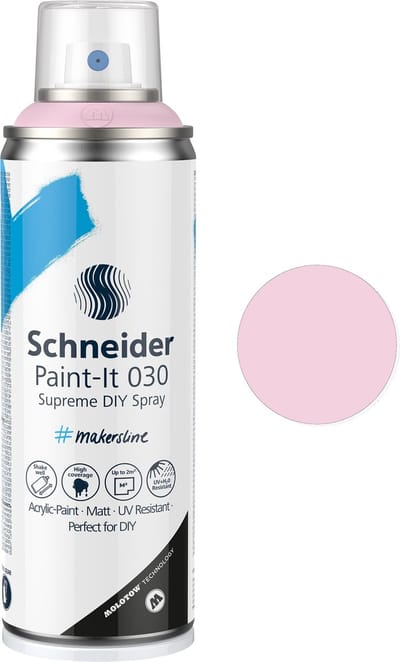Schneider spuitbus verf - Paint-It 030 - DIY spuitverf - acrylverf - 200ml - roze pastel - S-ML03052121
