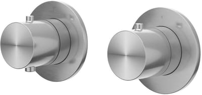 IVY Concord Afbouwdeel Inbouwthermostaat met 2-Weg Stop-Omstel Symmetry met Ronde Rozetten - Geborsteld RVS 316