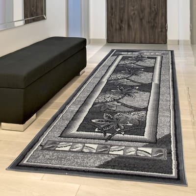 Tapiso Dream Tapijt Loper Woonkamer Slaapkamer Donkergrijs Modern Interieur Duurzaam Design Woonsfeer Hoogwaardig Maat -  70 x 250 cm