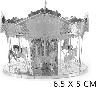 Draaimolen 3D Metalen Miniatuur Bouwpakket - Schaalmodel Puzzel Kermis - Pretpark