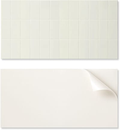 Decoratief vinyl wandpaneel met print, 100x50 cm, rechthoekige tegels in een raster.
