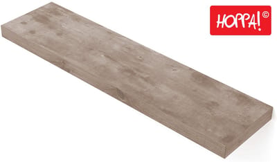 Hoppa! Rustieke Zwevende Wandplank - Wandrek van Hout met Bevestigingsmateriaal - Greige - MDF - 80 x 20 x 3.8 cm (B x D x H)