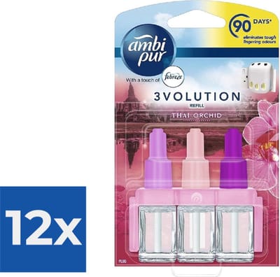 Ambi Pur 3Volution Luchtverfrisser Navulling - Thai Orchidee 20 ml - Voordeelverpakking 12 stuks