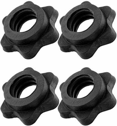 SnelShoppen - 4Pcs Dumbbell Hex Nut Clips - Spin-Lock Collars voor Dumbell Gewichtheffen - Antislip Cuff - 25mm Barbell - Fitness Training - Zwart