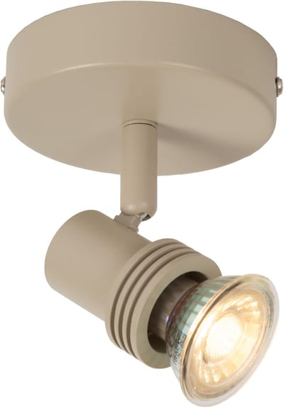 Lucide KIANTI - Plafondspot (Plafondlamp) - Ø 10 cm - 1xGU10 - Taupe