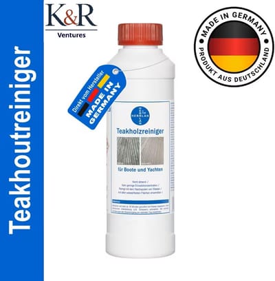K&R Ventures® Teakhout Reiniger – 500ml – Professionele Teak Verzorging voor Boten, Jachten & Tuinmeubelen – Bescherming tegen Schimmel, Vergrijzing & Verwering
