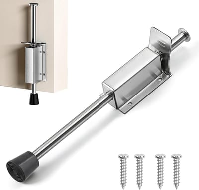 Deurstopper met Voetbediening 250 mm - RVS Deurhouder voor Binnen en Buiten, Ideaal voor Balkon en Dikke Deuren
