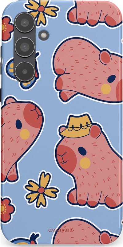 Casetastic Hoesje Geschikt voor Samsung A55 - Stijlvolle Beschermende Duo-layer Case - Capibara geluk