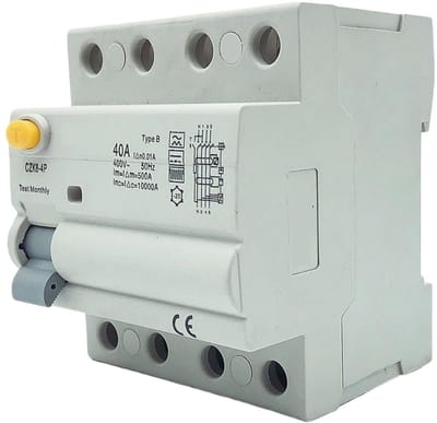 Aardlekschakelaar - Stroomonderbreker - Elektrische veiligheid - Type B - 4-polig 63A - Grijs