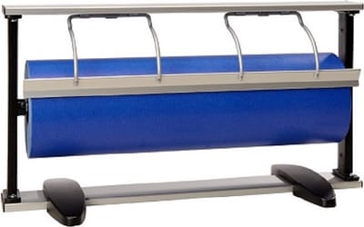 Papier afroller aluminium 30cm met 2 voeten - uitvoering met glad mes