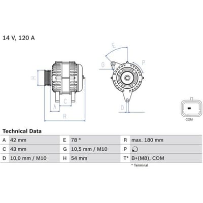 Driefasige generator BOSCH 0 986 083 800
