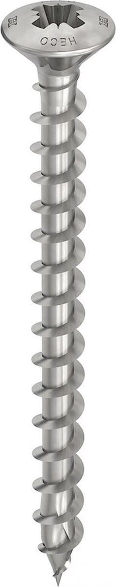 HECO TOPIX-Plus spaanplaatschroef 4,5x40mm - lenskop - RVS - voldraad - PZD 2 - 61700 (Per 200 stuks)