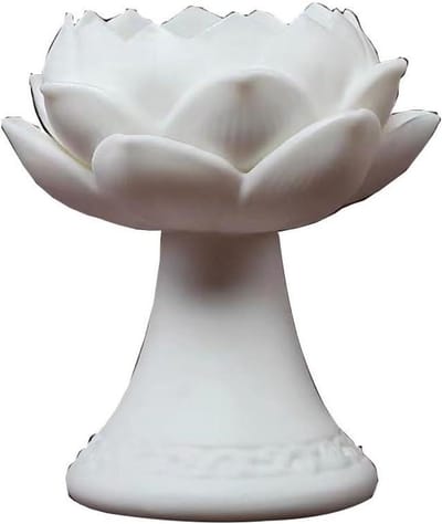 Kaarsenstandaard Lotus - Kaarsenhouder Decoratie - Sfeerverlichting Thuis - Keramiek Design - Niet gespecificeerd - Jade Wit