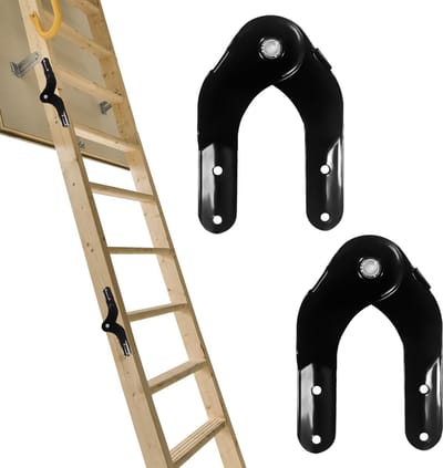 Scharnieren voor zolderladder, uittrekbaar, reserveonderdelen voor aluminium ladder, reparatieaccessoires voor oude zolderladders, zwart, 2 stuks