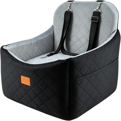 Hondenbooster autostoel - Reis autobed - Veilig reizen - Traagschuim vulling - 38 x 22 x 19 cm - Zwart