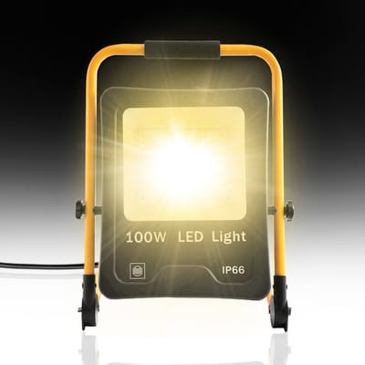 100W LED Bouwlamp - IP66 spatwaterdicht - Looplamp - werklamp - Warmwit - 2800–3000K