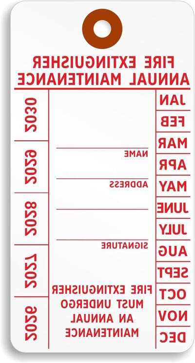 Onderhouds Tags - Inspectie Labels - Brandveiligheid Controleren - Duurzaam Karton - 100 Stuks - Rood Wit