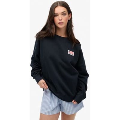 Superdry Athletic Essentials Relaxed Sweatshirt met Ronde Hals Blauw Grootte: 36