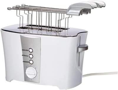 Quvo® Broodrooster met Tostiklemmen - Tosti Apparaat 600 Watt – Toaster 240 Volt - Wit - 14cm x 26cm x 22cm