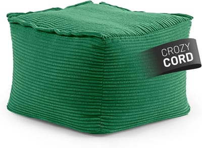 Zitzak Poef - Beanbag Zitkussen - Modulaire Bank - Wasbare Hoes - 54x54x40 cm - Donkergroen Corduroy