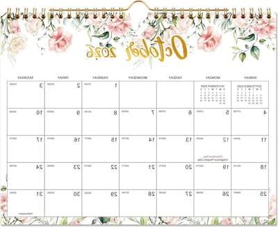Wandkalender 2025 - Maandkalender Planner - Tijd Beheer - Bloemen Design - 28 x 21 cm - Multicolor
