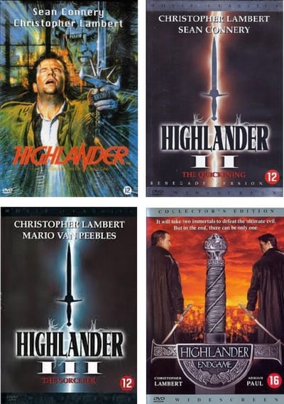 Highlander 1 t/m 4 complete serie (4 dvd voordeelbundel)