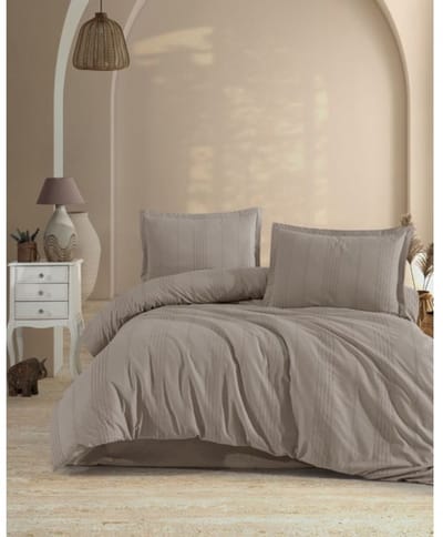 Lavella Tayla Dekbedovertrekset - 4-delig - Katoen - Taupe - 200x220 cm