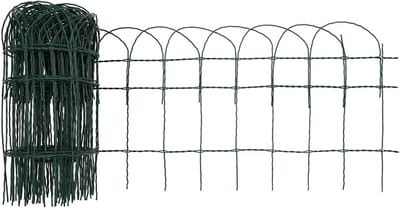 Gepoedercoat IJzeren Gazonrand - 10 Meter x 40 cm - Groen - Decoratief Tuinhekje - Borderrand voor Bloemperken - Metaal Gaashekwerk - Weerbestendig & Stabiel