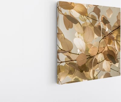 Saammp Canvas Schilderij - Bladen in zonlicht - Natuur - Abstract - 20x20 - Foto op canvas - Wanddecoratie - Muurdecoratie Woonkamer - Kantoor Decoratie