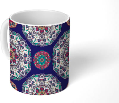 Mok - Koffiemok - Bohemian - Mandala - Patronen - Mokken - 350 ML - Beker - Koffiemokken - Theemok
