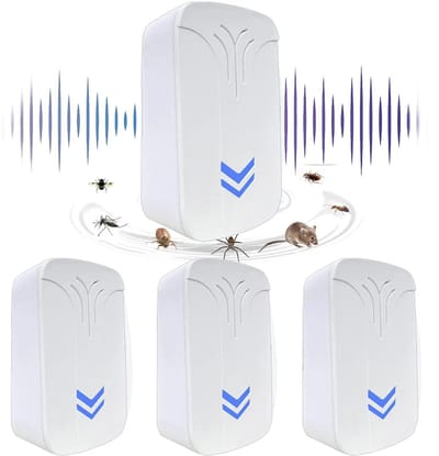 Ultrasone insectenverdelger, 4-delige elektronische insectenverdelger set, insectenverdelger Geschikt voor binnen en ultrasone insectenval.