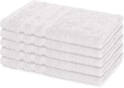 Lavea® Set van 5 Handdoeken 30×50 cm – 100% Katoen – Zacht & Absorberend – Gastendoekje – Voor Badkamer, Hotel & Spa - Premium Absorptie & Duurzaam – Wit