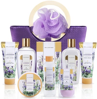 Spa Luxetique - Lavendel Sensation - XL Wellness Verwenpakket - Geschenkset Vrouwen - Wellness bath - Verjaardag Cadeau Vrouw, Moeder, Mama, Zus, Vriendin, Oma, Juf - Cadeaupakket voor haar - Cadeautje voor haar