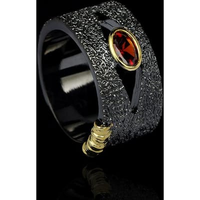 Rode Granaatappel Open Ring voor Dames Atmosferische Groene Agaat Wijsvingerring Nieuw No. 10 black