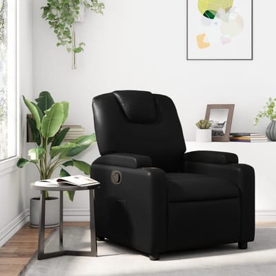 vidaXL - Relaxfauteuil - zwart - kunstleer