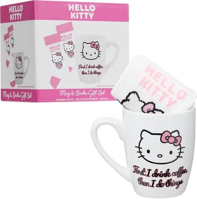 Mok en Sokken Set - Thema Set - Cadeau Geven - Met Afbeelding - 399 g - Roze/Wit